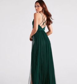 Style 05002-4064 Windsor Green Size 12 Floor Length Side slit Dress on Queenly