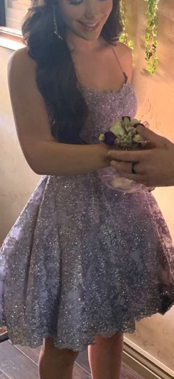 Style 52512 Sherri Hill Purple Size 0 52512 Sequined Casual Wedding Guest Cocktail Dress on Queenly