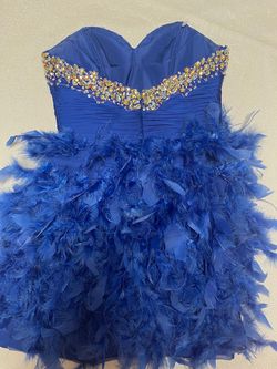 Mac Duggal Blue Size 2 Free Shipping Strapless Pageant Cocktail Dress on Queenly