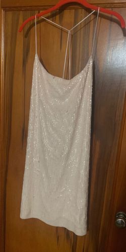 Express Nude Size 8 Plunge Pageant Cocktail Dress on Queenly