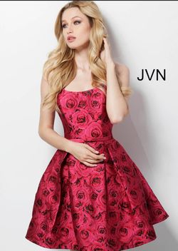 Jovani Red Size 00 Floral Flare Cocktail Dress on Queenly