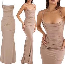 House of CB Nude Size 4 Military Prom Sorority Mermaid Dress on Queenly