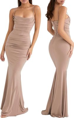 House of CB Nude Size 4 Sorority Wedding Guest Mermaid Dress on Queenly