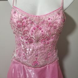 La Femme Pink Size 8 Tulle Vintage Pageant Sheer Ball gown on Queenly