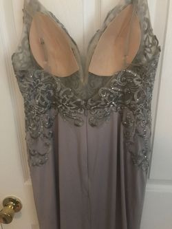Jjhouse Silver Size 6 Prom Floor Length Tall Height A-line Dress on Queenly