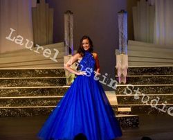 Sherri Hill Blue Size 2 Jersey High Neck Ball gown on Queenly