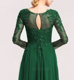Stacees Green Size 14 Keyhole Floor Length Plus Size Free Shipping Ball gown on Queenly