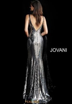 Style 63511 Jovani Silver Size 10 Military Flare 63511 Fitted Mermaid Dress on Queenly