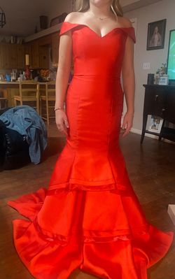 Jovani Red Size 4 70 Off Floor Length Military Mermaid Dress on Queenly