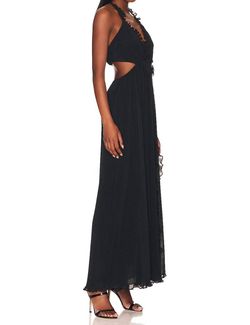 Style 1-1005450243-3855 LoveShackFancy Black Size 0 Polyester Free Shipping Side slit Dress on Queenly