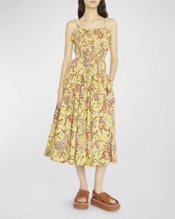Style 1-147982993-1901 Ulla Johnson Yellow Size 6 Floral Cocktail Dress on Queenly