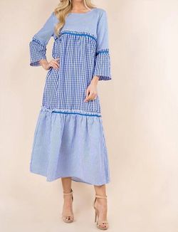 Style 1-1664199722-2790 SUNDAYUP Blue Size 12 Plus Size Straight Dress on Queenly