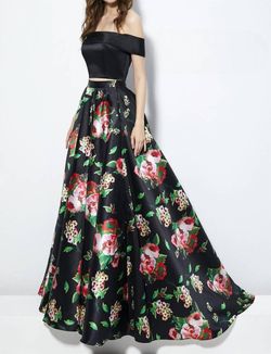 Style 1-1980694967-98 Angela and Alison Black Size 10 Bridgerton 1-1980694967-98 Print Floor Length A-line Dress on Queenly