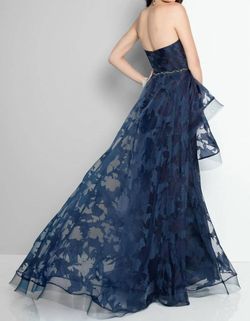 Style 1-2713447754-649 Terani Couture Blue Size 2 Tall Height Floor Length Navy Ball gown on Queenly