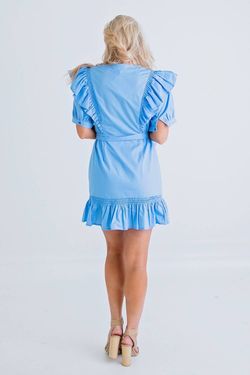 Style 1-2770571684-2790 Karlie Blue Size 12 Mini Ruffles Cocktail Dress on Queenly