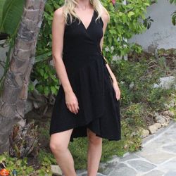 Style 1-3233476695-3236 STARKx Black Size 4 V Neck Free Shipping Tall Height Cocktail Dress on Queenly