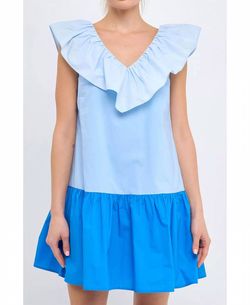 Style 1-3248143108-2585 2.7 AUGUST APPAREL Blue Size 0 Casual Ruffles Tall Height Summer Cocktail Dress on Queenly