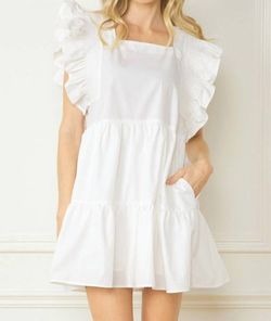 Style 1-3625813854-2793 entro White Size 12 Ruffles Sleeves Cocktail Dress on Queenly