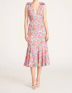 Style 1-3817463362-649 AMUR Multicolor Size 2 Mermaid V Neck Floral Cocktail Dress on Queenly