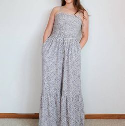 Style 1-385325395-2901 bishop + young Blue Size 8 Floor Length Jumpsuit Dress on Queenly