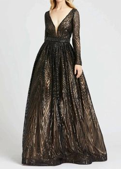 Style 1-3972348347-1901 MAC DUGGAL Black Size 6 Long Sleeve Tall Height Free Shipping Floor Length Ball gown on Queenly