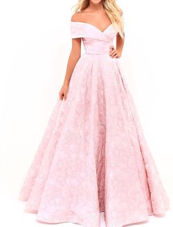 Style 1-4281043101-1901 Tarik Ediz Pink Size 6 Floor Length Polyester Tall Height Ball gown on Queenly