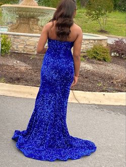 Style PS23645 Portia and Scarlett Blue Size 0 Medium Height Short Height Prom Side slit Dress on Queenly