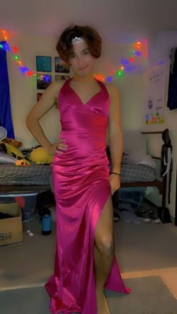 B. Darlin Pink Size 6 Tall Height Jersey Floor Length Side slit Dress on Queenly