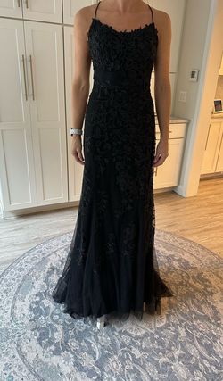 Sherri Hill Black Size 8 Lace Spaghetti Strap Mermaid Dress on Queenly