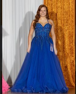 Jovani Blue Size 14 Sweetheart Prom Floor Length Ball gown on Queenly