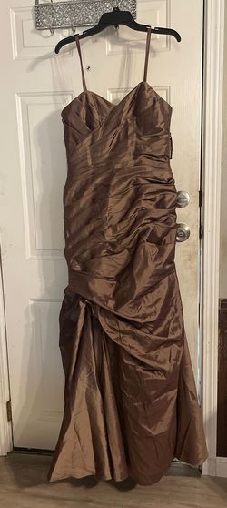 Impressions Brown Size 14 Strapless Mermaid Dress on Queenly