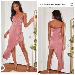 Style 1417396 Lulus Pink Size 0 Spandex Plunge Nightclub Cocktail Dress on Queenly