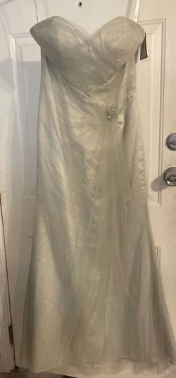 Impression Silver Size 12 Strapless Floor Length Straight Dress on Queenly