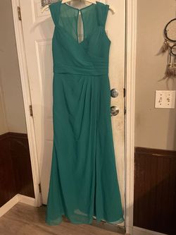 Impression Green Size 14 Floor Length Plus Size A-line Dress on Queenly