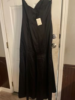 Impression Black Size 14 Strapless Plunge A-line Dress on Queenly