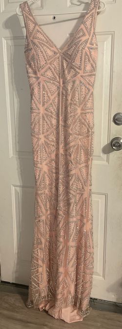 Anny Lee Pink Size 12 Floor Length Plus Size Straight Dress on Queenly