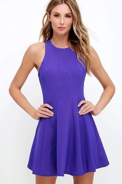 Style 227066 Lulu's Blue Size 00 Short Height Polyester Jersey Cocktail Dress on Queenly