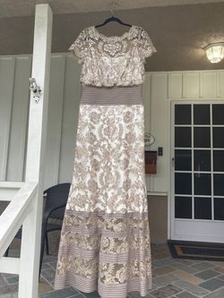 Tadashi Shoji Nude Size 12 Sequined 70 Off Plus Size A-line Dress on Queenly