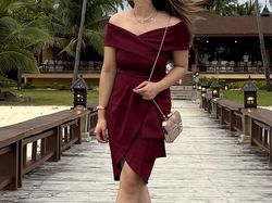 apartment eight Red Size 8 Burgundy Homecoming Cocktail Dress on Queenly