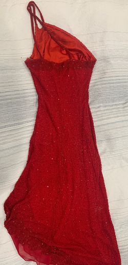 Scala Red Size 4 One Shoulder Cocktail Dress on Queenly