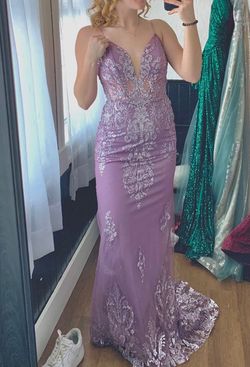 Cinderella Divine Purple Size 6 Tall Height Pageant Prom Mermaid Dress on Queenly