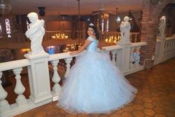 Jovani Blue Size 4 Floor Length Quinceanera Ball gown on Queenly