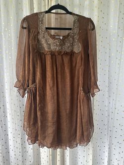 Pretty Angel Brown Size 12 Polyester Cocktail Dress on Queenly