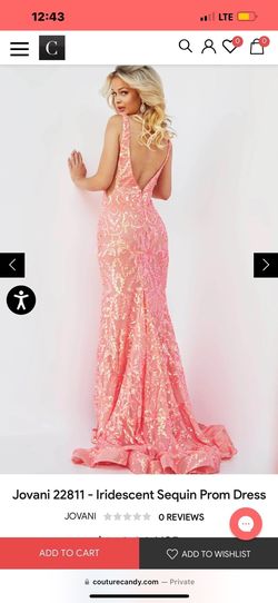 Jovani Pink Size 4 Train Glitter Prom Floor Length Straight Dress on Queenly