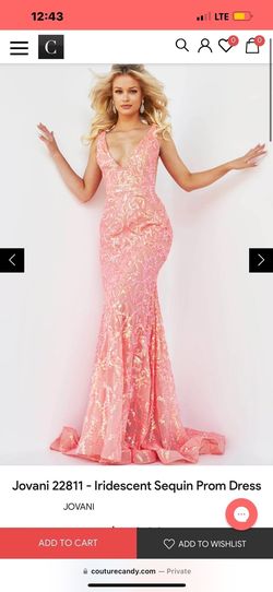 Jovani Pink Size 4 Train Glitter Prom Floor Length Straight Dress on Queenly