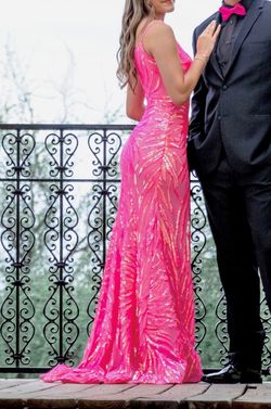 Jovani Hot Pink Size 0 Floor Length Jersey A-line Dress on Queenly
