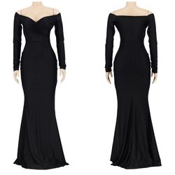 soyaza  Black Size 4 Floor Length Prom 50 Off Mermaid Dress on Queenly