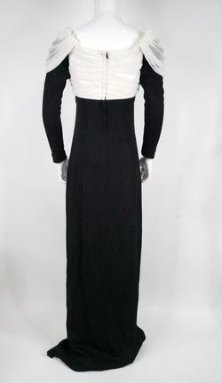 Cache Black Tie Size 2 Floor Length Long Sleeve Side slit Dress on Queenly