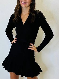 Style 1-1016783971-2791 FLYING TOMATO Black Size 12 Ruffles Wednesday Plus Size Cocktail Dress on Queenly