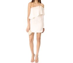 Style 1-1070254505-2901 C/MEO COLLECTIVE White Size 8 Sorority Rush Mini Tall Height Cocktail Dress on Queenly